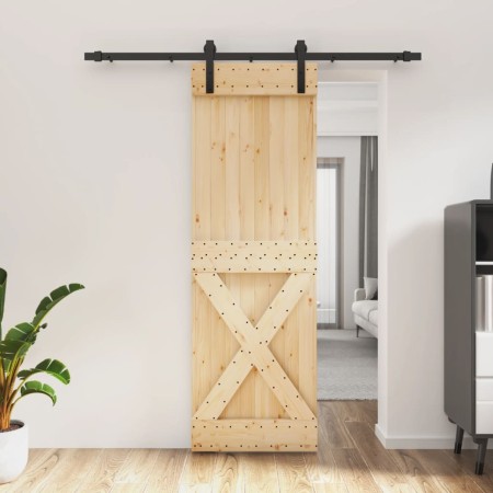 Puerta corredera con herrajes madera maciza de pino 70x210 cm en Puertas | Comprar online en Foru.es