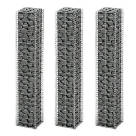 Cestas de muro de gaviones alambre galvanizado 25x25x150cm 3 ud de vidaXL, Paneles de vallas - Ref: Foro24-141046, Precio: 71...
