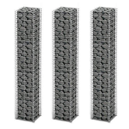 Cestas de muro de gaviones alambre galvanizado 25x25x150cm 3 ud de vidaXL, Paneles de vallas - Ref: Foro24-141046, Precio: 75...