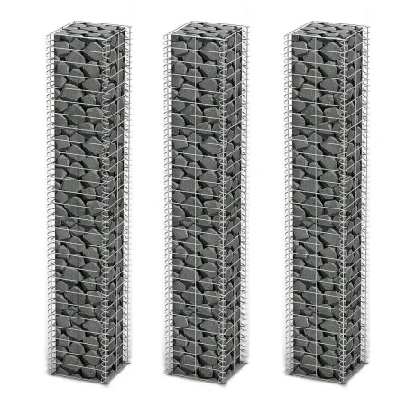 Cestas de muro de gaviones alambre galvanizado 25x25x150cm 3 ud de vidaXL, Paneles de vallas - Ref: Foro24-141046, Precio: 71...