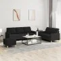 Sofa set with cushions 3 pieces black fabric by vidaXL, Sofas - Ref: Foro24-3201318, Price: 480,98 €, Discount: %