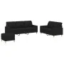 Sofa set with cushions 3 pieces black fabric by vidaXL, Sofas - Ref: Foro24-3201318, Price: 480,98 €, Discount: %