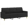 Sofa set with cushions 3 pieces black fabric by vidaXL, Sofas - Ref: Foro24-3201318, Price: 480,98 €, Discount: %