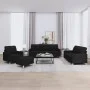 Sofa set with cushions 4 pieces black fabric by vidaXL, Sofas - Ref: Foro24-3201254, Price: 610,37 €, Discount: %