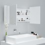 Armario espejo de baño con luz LED acrílico blanco 90x12x45 cm de vidaXL, Tocadores de baño - Ref: Foro24-804972, Precio: 59,...