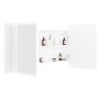 Armario espejo de baño con luz LED acrílico blanco 90x12x45 cm de vidaXL, Tocadores de baño - Ref: Foro24-804972, Precio: 59,...
