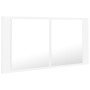 Armario espejo de baño con luz LED acrílico blanco 90x12x45 cm de vidaXL, Tocadores de baño - Ref: Foro24-804972, Precio: 59,...