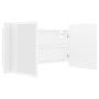 Armario espejo de baño con luz LED acrílico blanco 90x12x45 cm de vidaXL, Tocadores de baño - Ref: Foro24-804972, Precio: 59,...