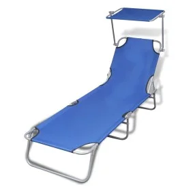 Klappliege mit Stahlverdeck und blauem Stoff von vidaXL, Liegen - Ref: Foro24-41196, Preis: 60,69 €, Rabatt: %