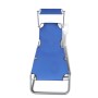 Tumbona plegable con capota acero y tela azul de vidaXL, Tumbonas - Ref: Foro24-41196, Precio: 58,20 €, Descuento: %