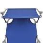 Klappliege mit Stahlverdeck und blauem Stoff von vidaXL, Liegen - Ref: Foro24-41196, Preis: 60,69 €, Rabatt: %
