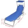Klappliege mit Stahlverdeck und blauem Stoff von vidaXL, Liegen - Ref: Foro24-41196, Preis: 60,69 €, Rabatt: %