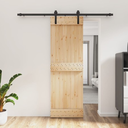 Puerta corredera con herrajes madera maciza de pino 70x210 cm en Puertas | Comprar online en Foru.es