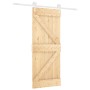 Puerta corredera con herrajes madera maciza de pino 85x210 cm de vidaXL, Puertas - Ref: Foro24-3203212, Precio: 192,28 €, Des...