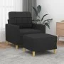 Black fabric armchair with stool 60 cm by vidaXL, Sofas - Ref: Foro24-3200997, Price: 184,19 €, Discount: %