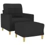 Black fabric armchair with stool 60 cm by vidaXL, Sofas - Ref: Foro24-3200997, Price: 184,19 €, Discount: %