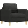 Black fabric armchair with stool 60 cm by vidaXL, Sofas - Ref: Foro24-3200997, Price: 184,19 €, Discount: %