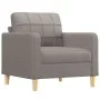 Sillón con taburete tela gris taupe 60 cm de vidaXL, Sofás - Ref: Foro24-3201000, Precio: 198,55 €, Descuento: %