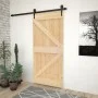Schiebetür mit Beschlägen aus massivem Kiefernholz, 80 x 210 cm von vidaXL, Türen - Ref: Foro24-3057485, Preis: 192,62 €, Rab...