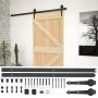 Schiebetür mit Beschlägen aus massivem Kiefernholz, 80 x 210 cm von vidaXL, Türen - Ref: Foro24-3057485, Preis: 192,62 €, Rab...