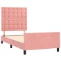 Estructura de cama con cabecero de terciopelo rosa 100x200 cm de vidaXL, Camas y somieres - Ref: Foro24-3125988, Precio: 142,...