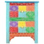 Mesita de noche pintada a mano madera maciza mango 40x30x50 cm de vidaXL, Mesitas de noche - Ref: Foro24-286157, Precio: 124,...