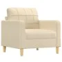 Sillón con taburete tela crema 60 cm de vidaXL, Sofás - Ref: Foro24-3200995, Precio: 186,79 €, Descuento: %