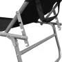 Tumbona plegable con capota acero y tela negra de vidaXL, Tumbonas - Ref: Foro24-41197, Precio: 60,69 €, Descuento: %