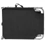 Tumbona plegable con capota acero y tela negra de vidaXL, Tumbonas - Ref: Foro24-41197, Precio: 60,69 €, Descuento: %