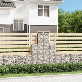 Gabion wall baskets galvanized wire 6 units by vidaXL, fence panels - Ref: Foro24-141049, Price: 95,81 €, Discount: %