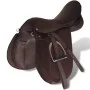 Set de montura de caballo de 17.5" y cuero marrón 12 cm, 5 en 1 de vidaXL, Monturas - Ref: Foro24-90647, Precio: 207,21 €, De...