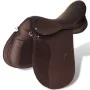 Set de montura de caballo de 17.5" y cuero marrón 12 cm, 5 en 1 de vidaXL, Monturas - Ref: Foro24-90647, Precio: 207,21 €, De...
