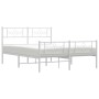 Estructura cama metal con cabecero y estribo blanco 135x190 cm de vidaXL, Camas y somieres - Ref: Foro24-355333, Precio: 109,...