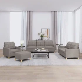 Juego de sofás con cojines 4 piezas tela gris taupe de vidaXL, Sofás - Ref: Foro24-3201257, Precio: 641,38 €, Descuento: %