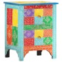 Mesita de noche pintada a mano madera maciza mango 40x30x50 cm de vidaXL, Mesitas de noche - Ref: Foro24-286157, Precio: 124,...