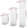 Gabion wall baskets galvanized wire 3 units by vidaXL, fence panels - Ref: Foro24-141048, Price: 55,14 €, Discount: %