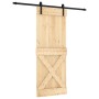 Puerta corredera con herrajes madera maciza de pino 80x210 cm en Puertas | Comprar online en Foru.es