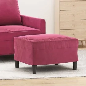 Reposapiés de terciopelo rojo tinto 60x50x41 cm de vidaXL, Otomanas - Ref: Foro24-349297, Precio: 50,90 €, Descuento: %