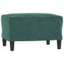 Reposapiés de terciopelo verde oscuro 60x50x41 cm de vidaXL, Otomanas - Ref: Foro24-349295, Precio: 62,38 €, Descuento: %
