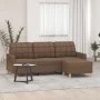 3-seater sofa with brown fabric stool 180 cm by vidaXL, Sofas - Ref: Foro24-3201004, Price: 306,48 €, Discount: %