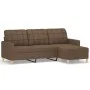 3-seater sofa with brown fabric stool 180 cm by vidaXL, Sofas - Ref: Foro24-3201004, Price: 306,48 €, Discount: %