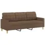 3-seater sofa with brown fabric stool 180 cm by vidaXL, Sofas - Ref: Foro24-3201004, Price: 306,48 €, Discount: %