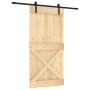 Puerta corredera con herrajes madera maciza de pino 100x210 cm en Puertas | Comprar online en Foru.es