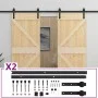 Puerta corredera con herrajes madera maciza de pino 80x210 cm de vidaXL, Puertas - Ref: Foro24-3057586, Precio: 376,83 €, Des...