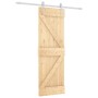 Puerta corredera con herrajes madera maciza de pino 70x210 cm en Puertas | Comprar online en Foru.es