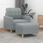 Sillón con taburete tela gris claro 60 cm de vidaXL, Sofás - Ref: Foro24-3200993, Precio: 190,78 €, Descuento: %