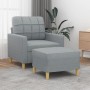Sillón con taburete tela gris claro 60 cm de vidaXL, Sofás - Ref: Foro24-3200993, Precio: 204,16 €, Descuento: %