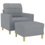 Sillón con taburete tela gris claro 60 cm de vidaXL, Sofás - Ref: Foro24-3200993, Precio: 190,78 €, Descuento: %