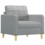 Sillón con taburete tela gris claro 60 cm de vidaXL, Sofás - Ref: Foro24-3200993, Precio: 190,78 €, Descuento: %