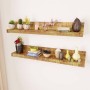 Estantes de pared 2 uds madera maciza de vidaXL, Estantes y estanterías - Ref: Foro24-241088, Precio: 122,22 €, Descuento: %